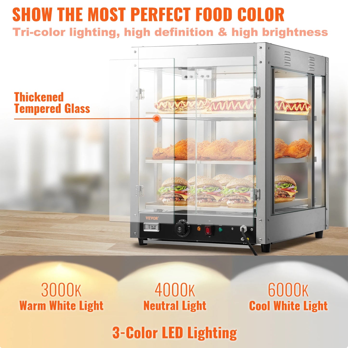 2/3 Tiers Countertop Food Warmer