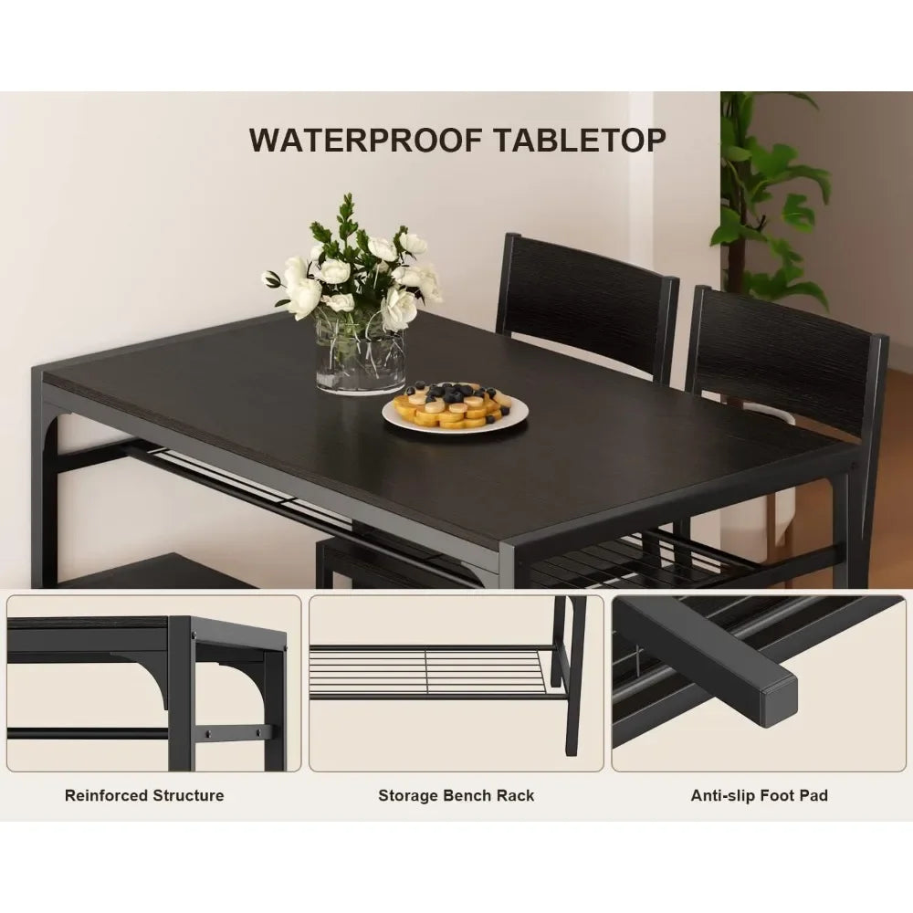 4PC Dining Set for Small Space, Apartment
