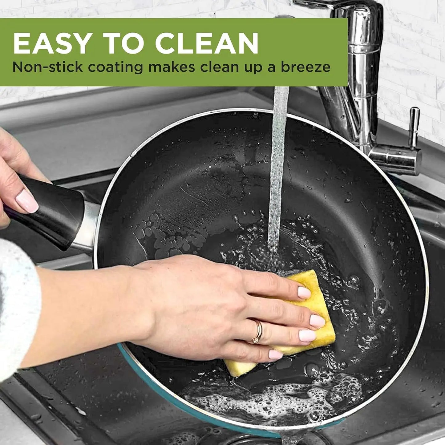 Easy Clean Nonstick Cookware Set Dishwasher Safe