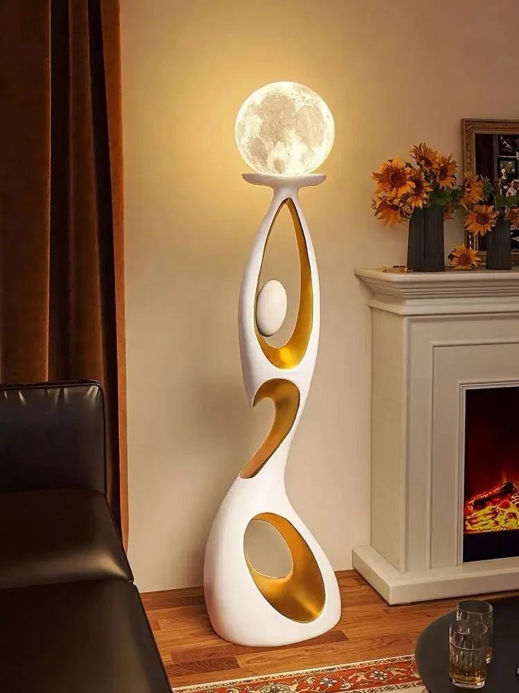 Night Glow Resin Sculpture LED Floor Lamp