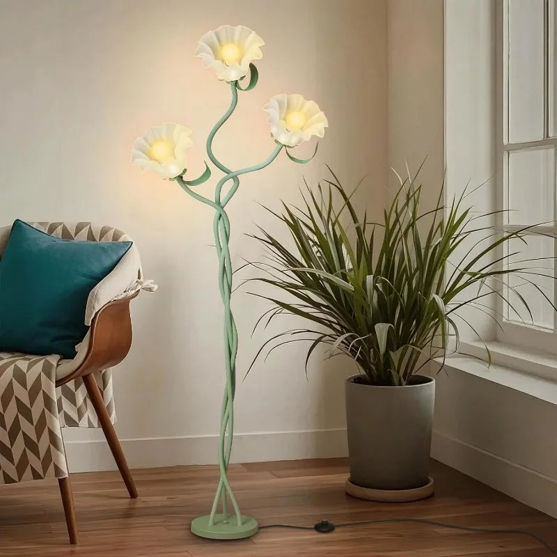 Vintage 3 Heads Flower Floor Lamp  Modern Led