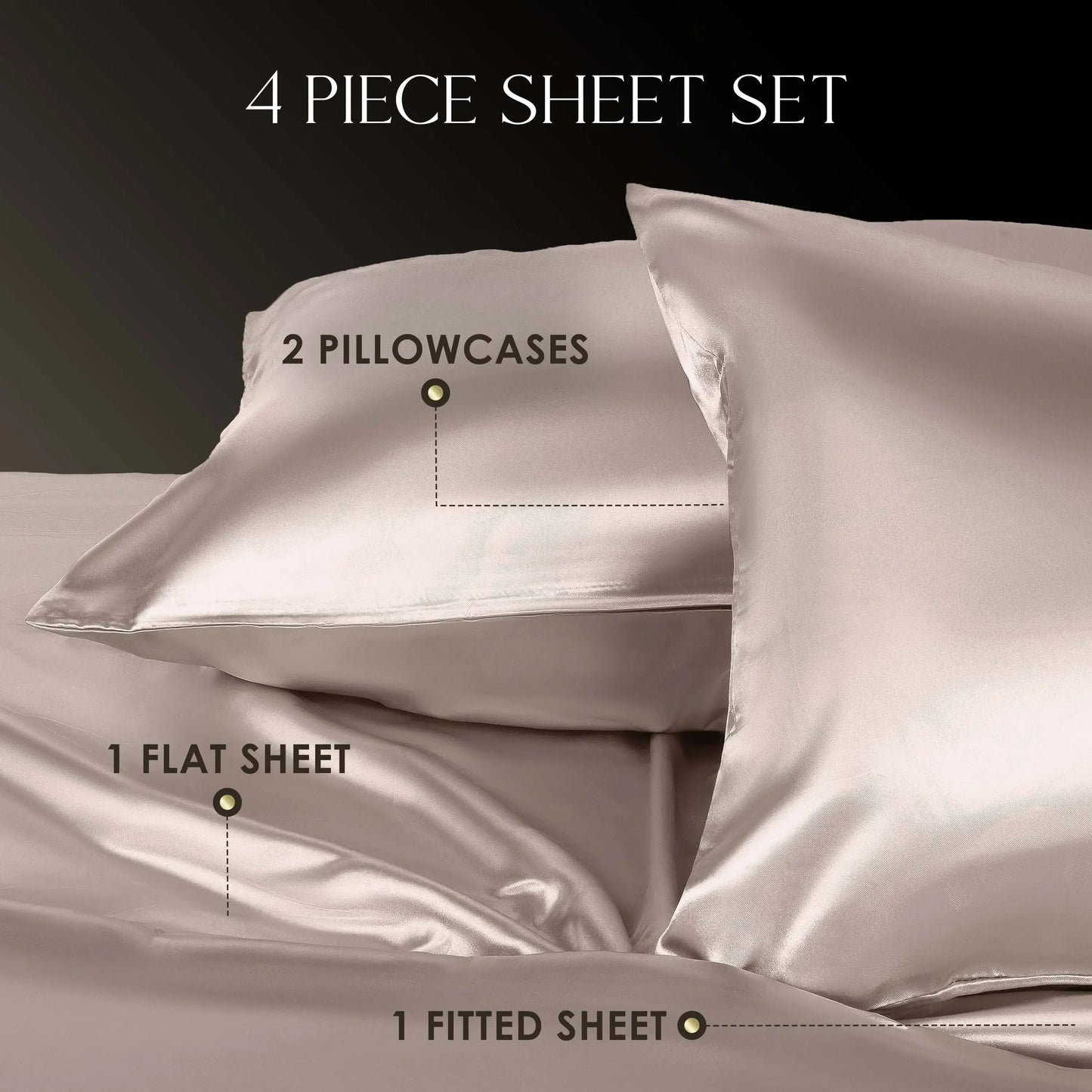 4PC Martex Satin Silk Full Sheet Set