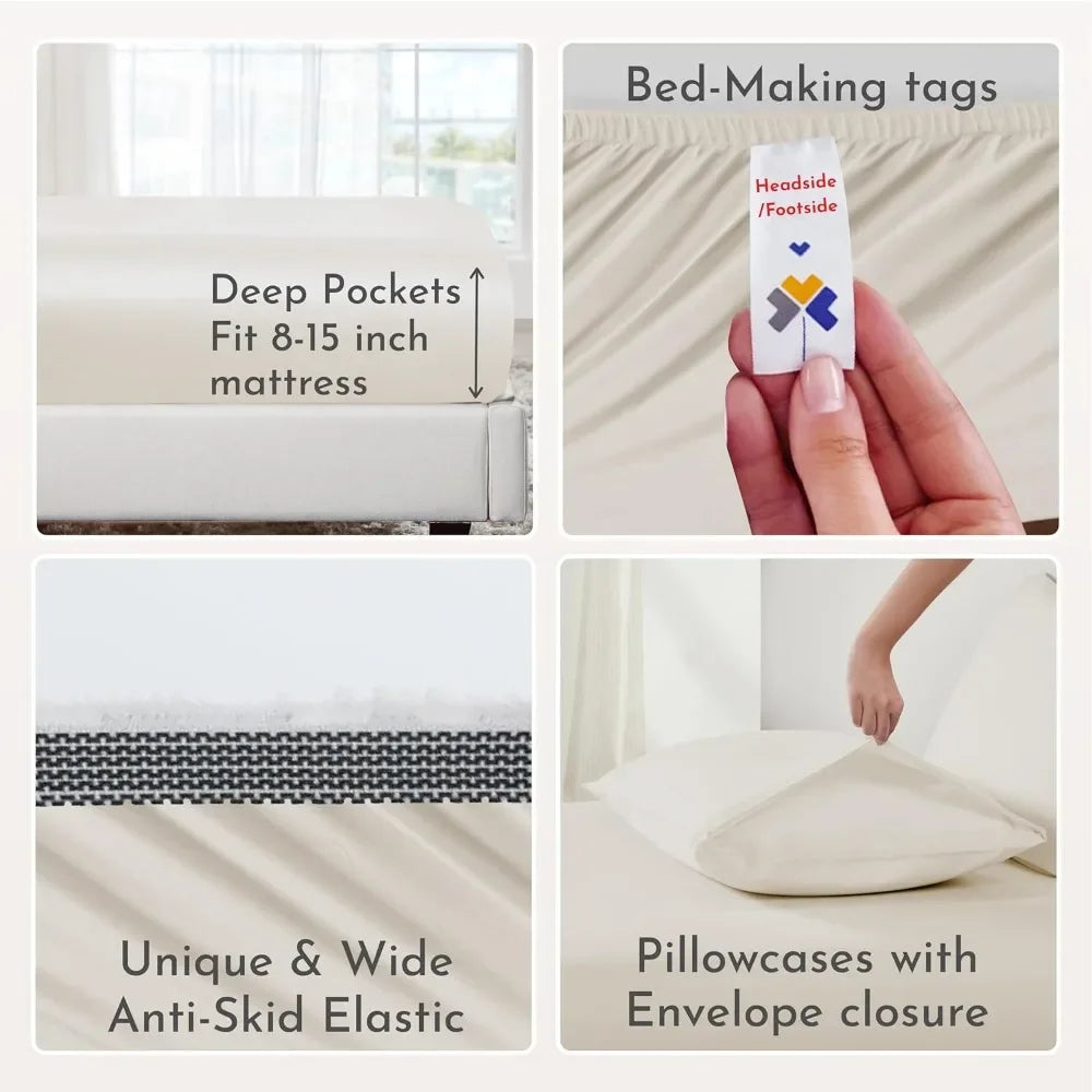 Soft Cooling King Size Sheets 100% Organic Cotton