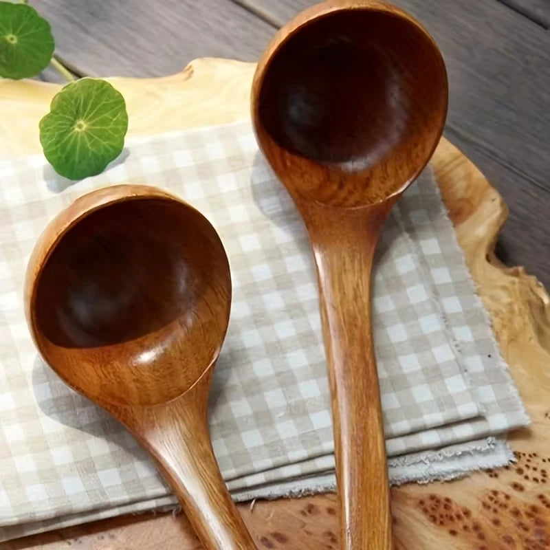 Non-Stick Wooden Cooking Spoon Anti-scalding Soup Ladle