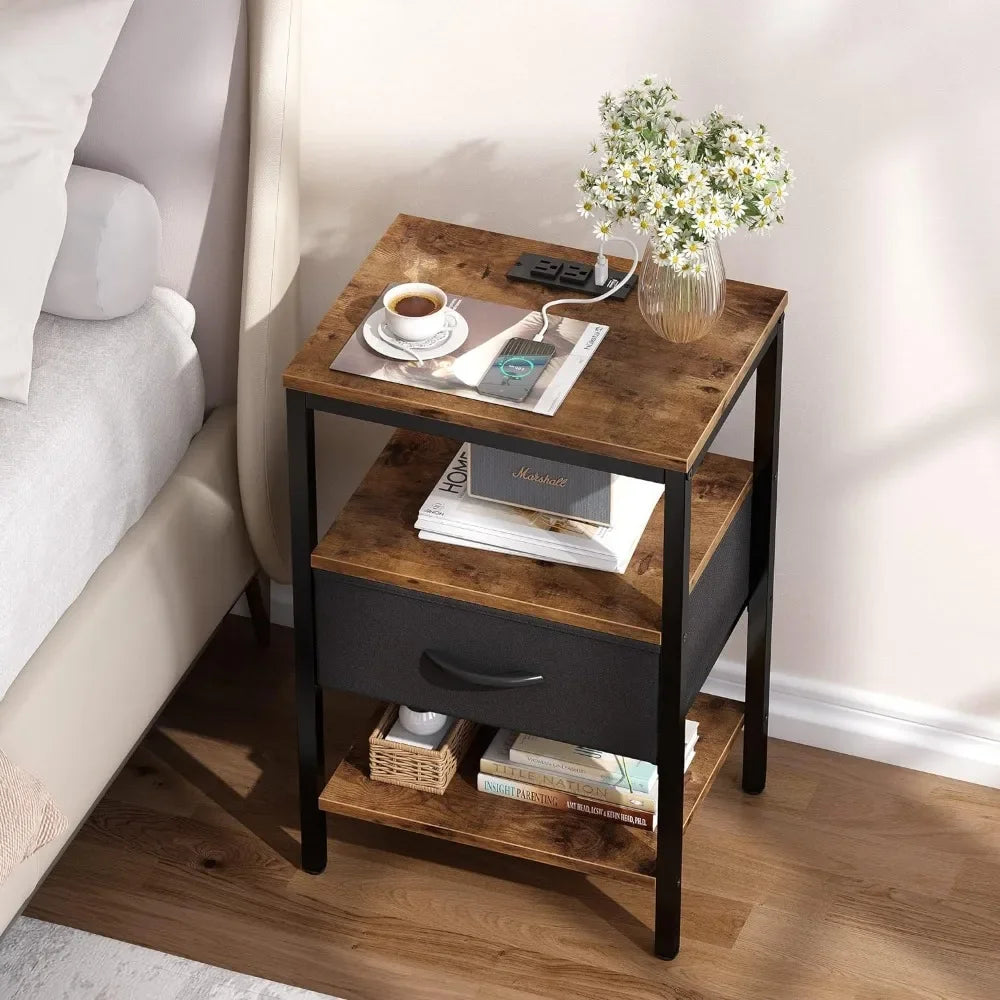 Set/ Bed Side Tables with Charging Station