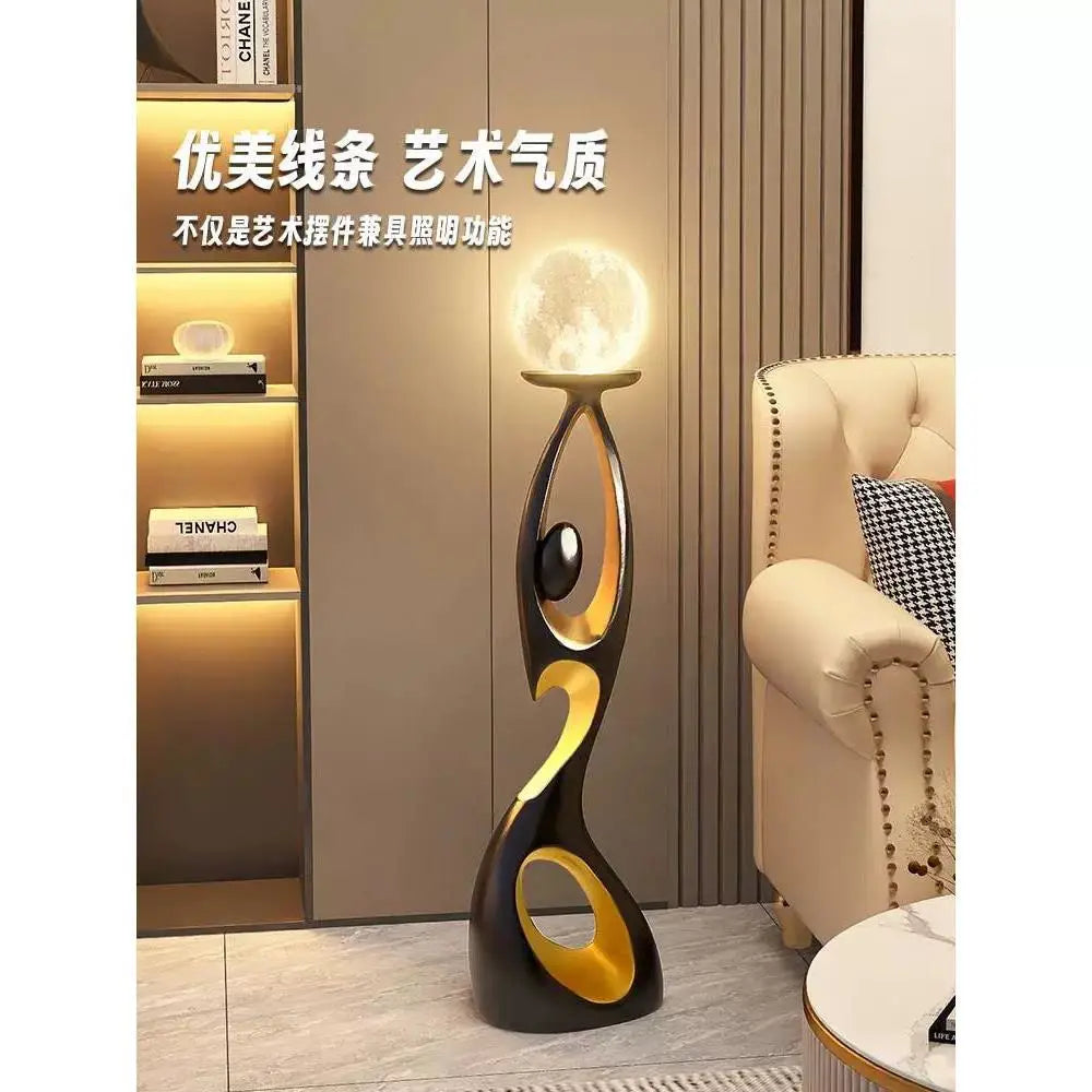 Night Glow Resin Sculpture LED Floor Lamp