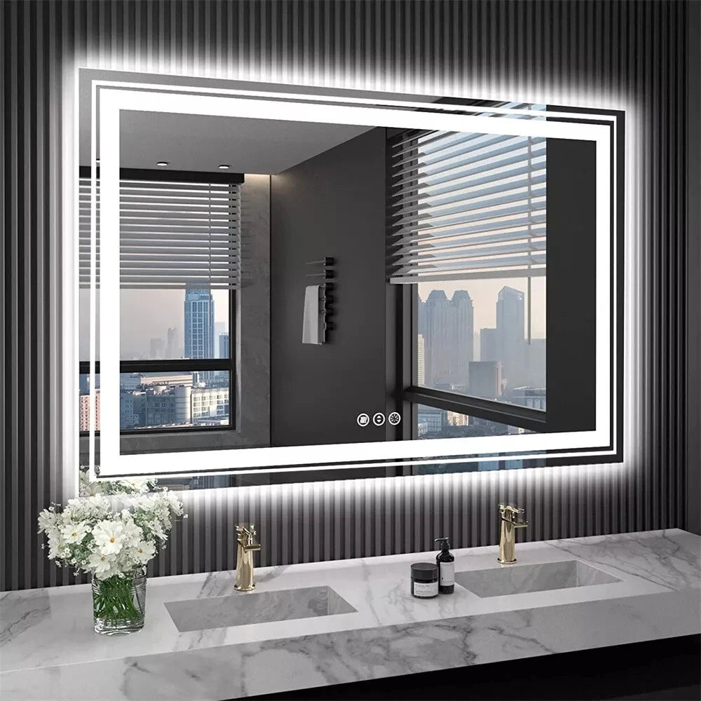 Front Backlit Dimmable LED Mirror HD Anti-fog