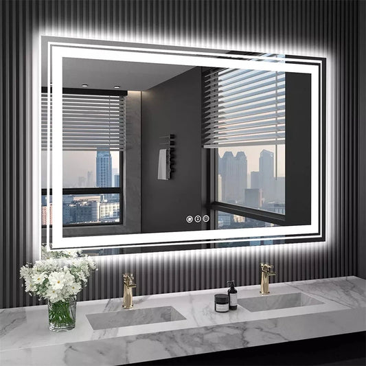 Front Backlit Dimmable LED Mirror HD Anti-fog