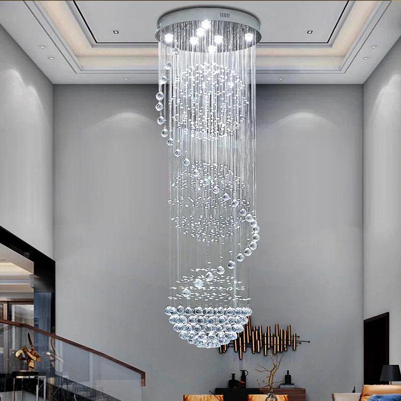 LED Spiral Ball Raindrop Chandelier Light Fixture