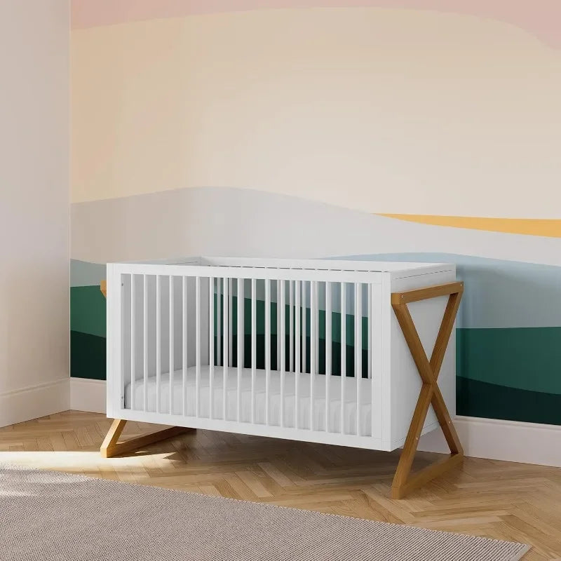 3-in-1 Convertible Crib (Vintage Driftwood) Easily Converts