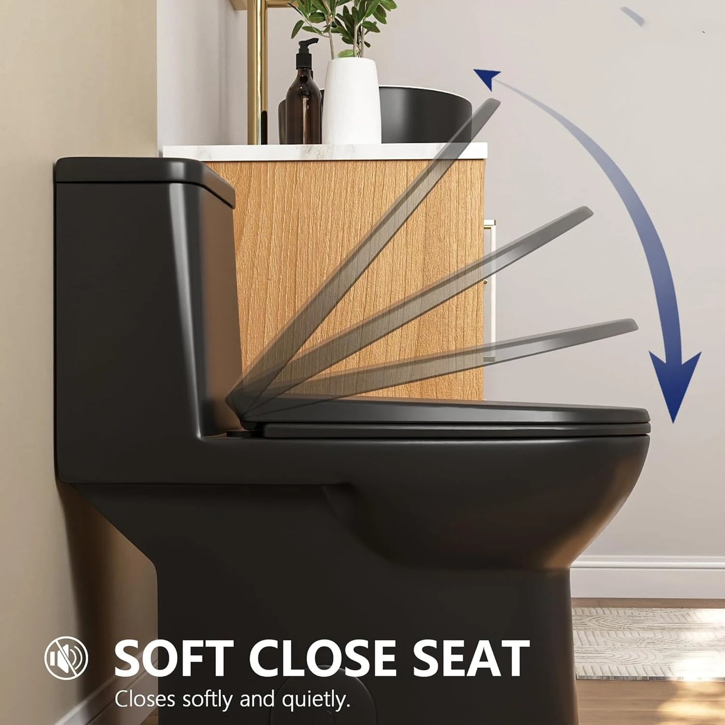 Elongated One Piece Toilet with High Efficient Flush