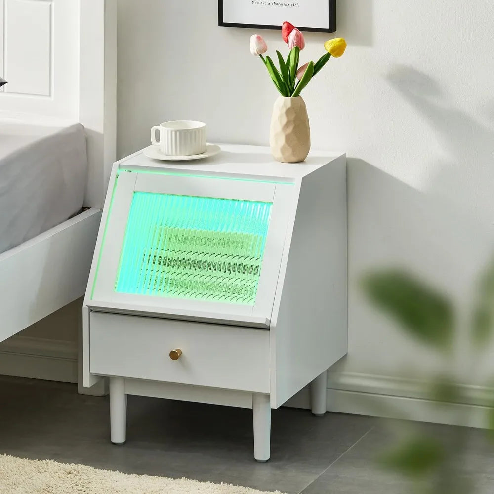 Mid Century Modern LED With Storage Drawer