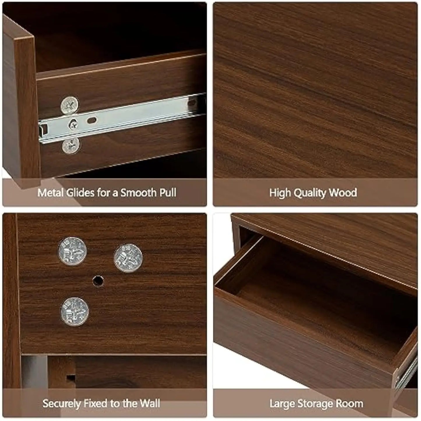 Floating Open Wall Mounted Wood set of 2