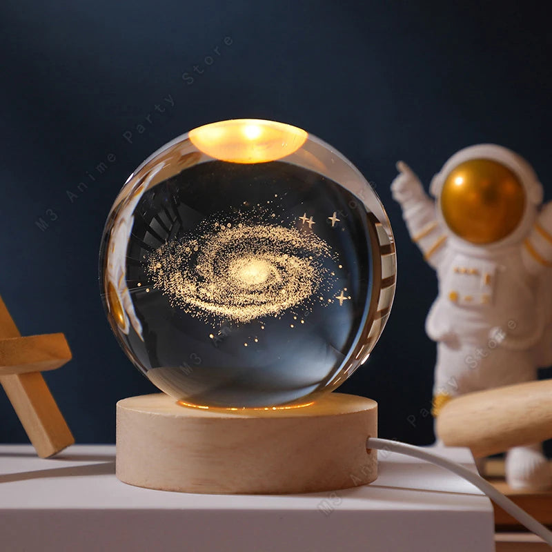 Bedside Glowing Galaxy Saturn Planets Moon Lamp