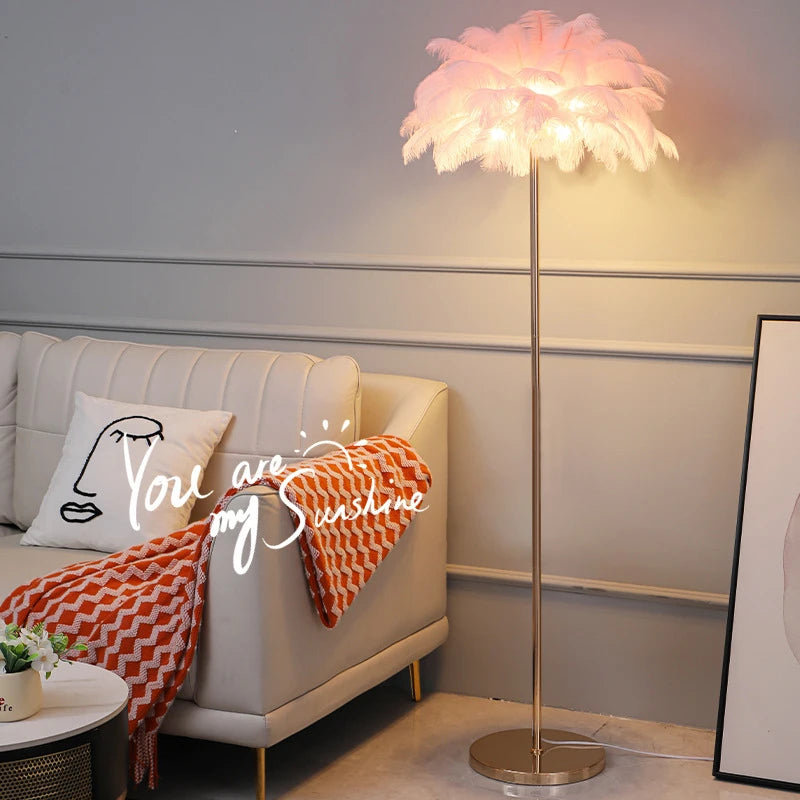 Modern Ostrich Feather Led Floor Lamp