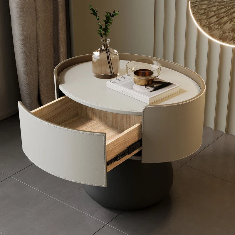 Cream Style Nightstand Trendy Modern Elegant