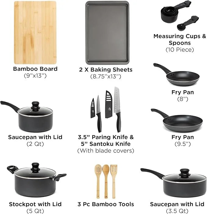 Easy Clean Nonstick Cookware Set Dishwasher Safe