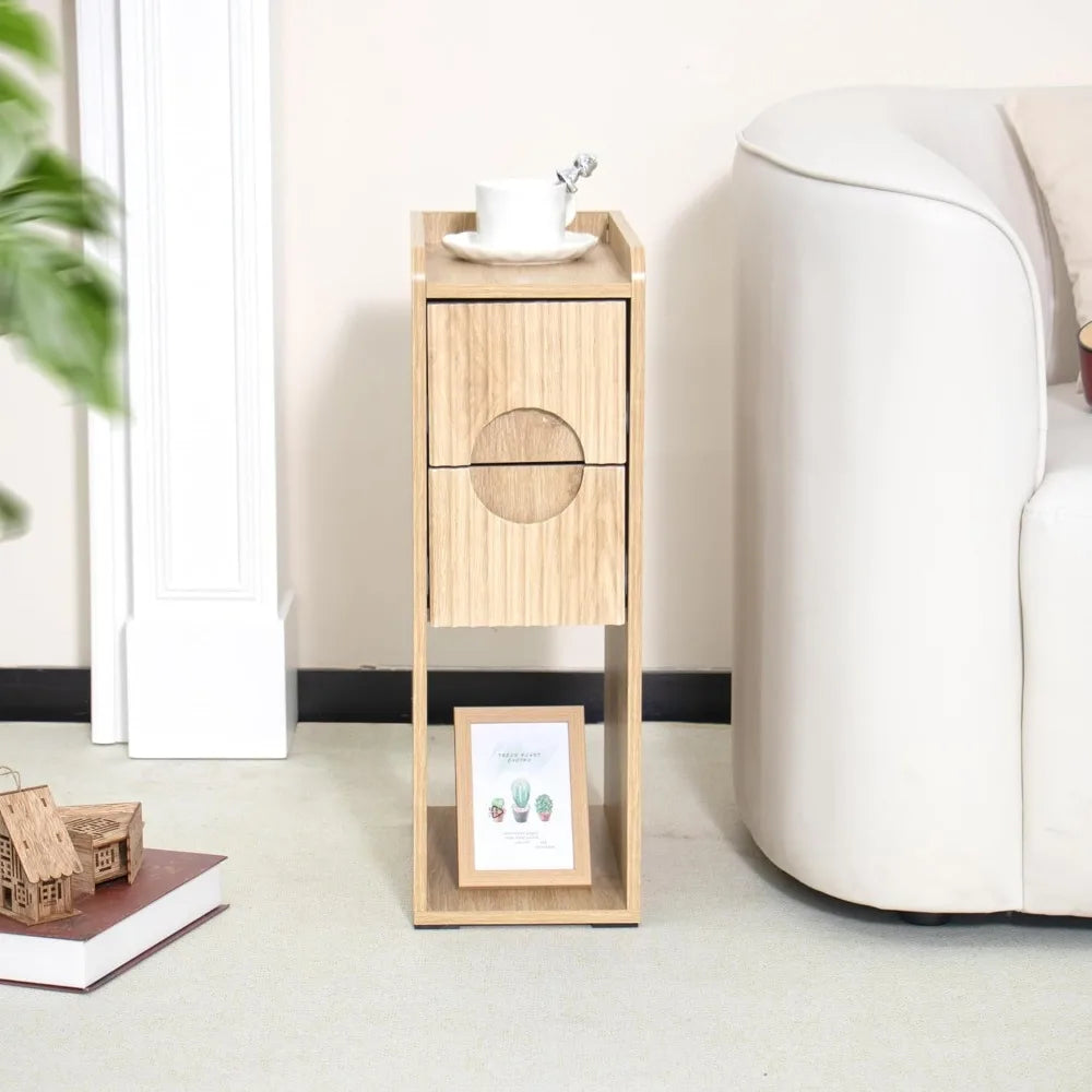 Small Fluted Nightstand Set of 2,