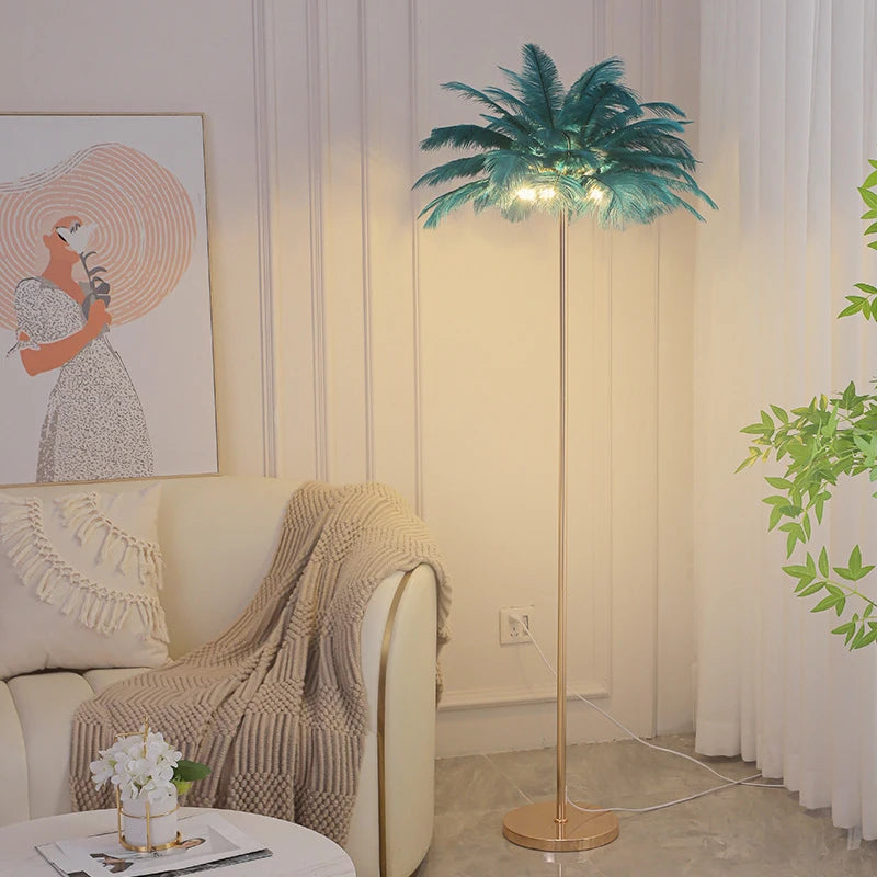 Modern Ostrich Feather Led Floor Lamp