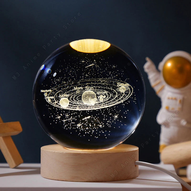 Bedside Glowing Galaxy Saturn Planets Moon Lamp