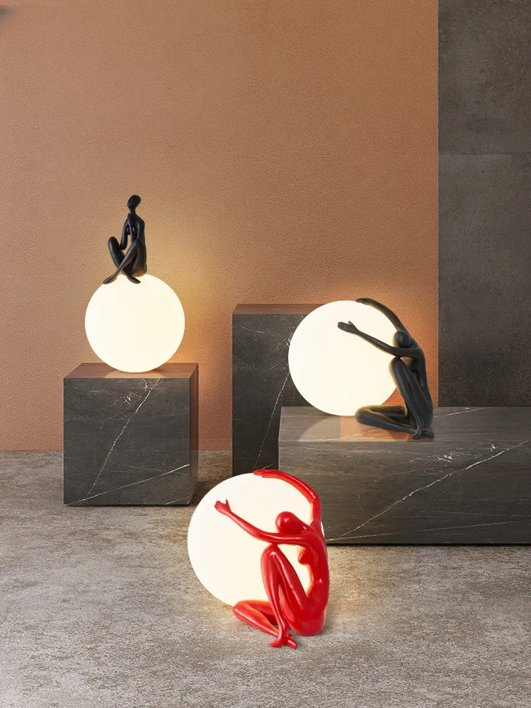 Abstract Decoration Of Human Figure Holding Ball