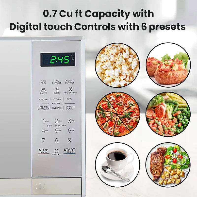 Stainless Steel Compact Style Microwave