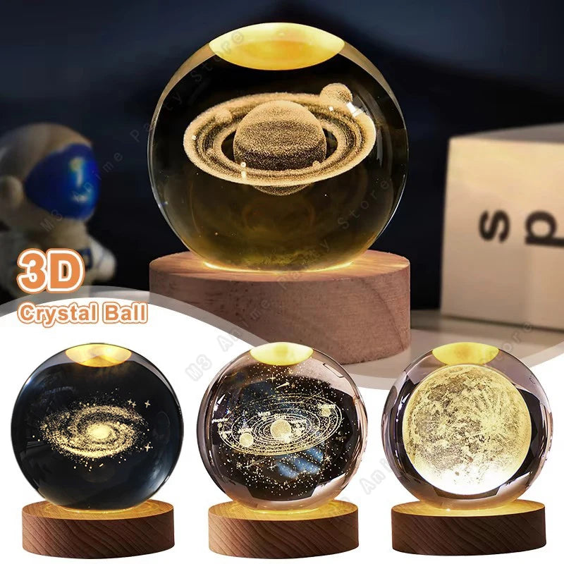 Bedside Glowing Galaxy Saturn Planets Moon Lamp