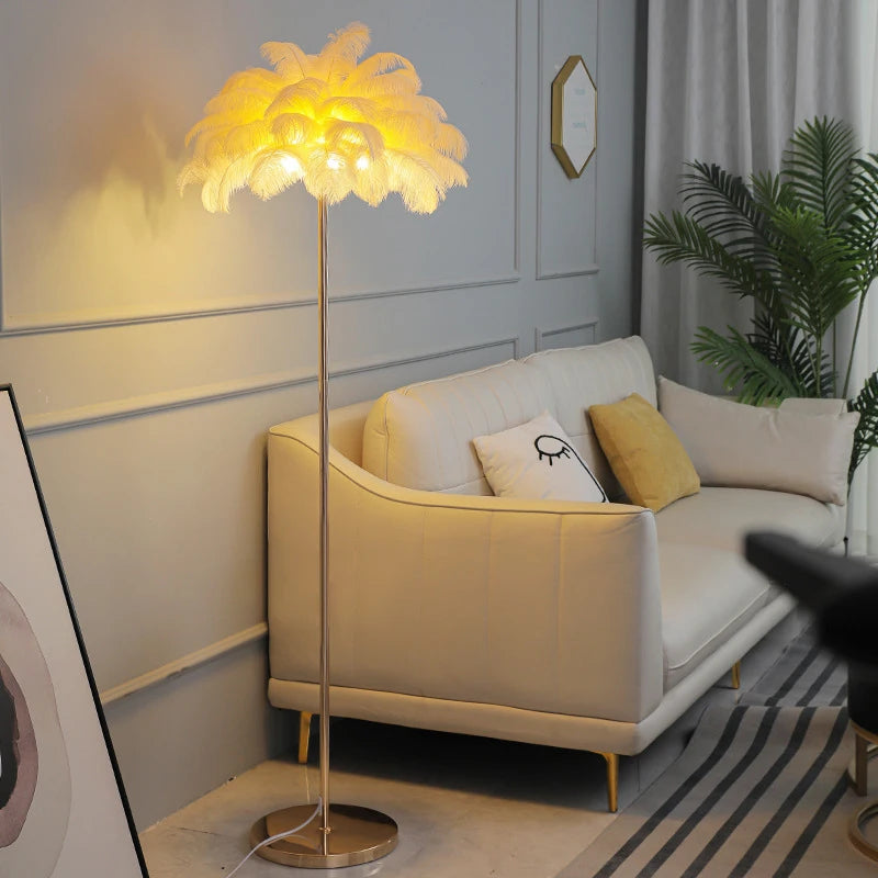 Modern Ostrich Feather Led Floor Lamp