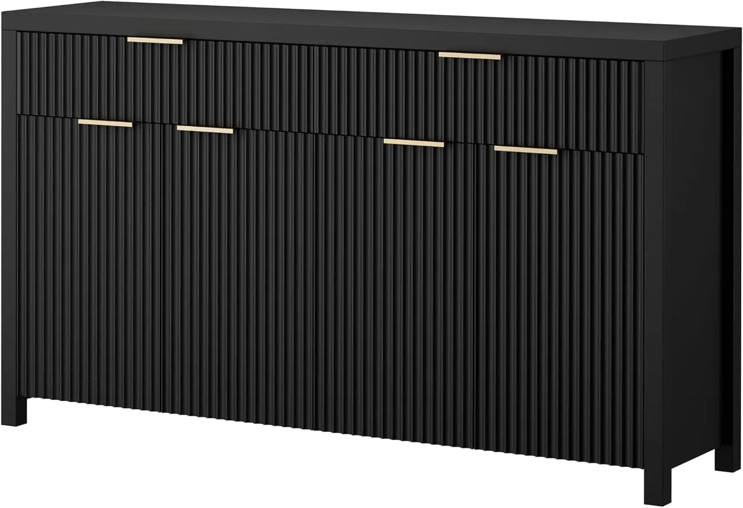 Fluted Storage Cabinet with Drawers Sideboard Cabinet
