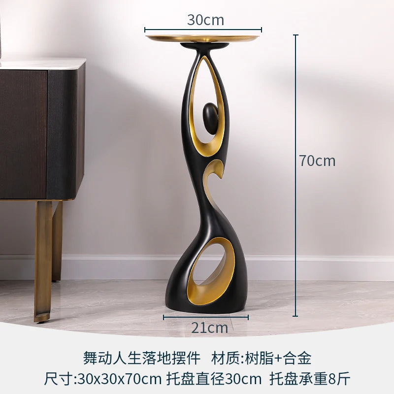 Night Glow Resin Sculpture LED Floor Lamp