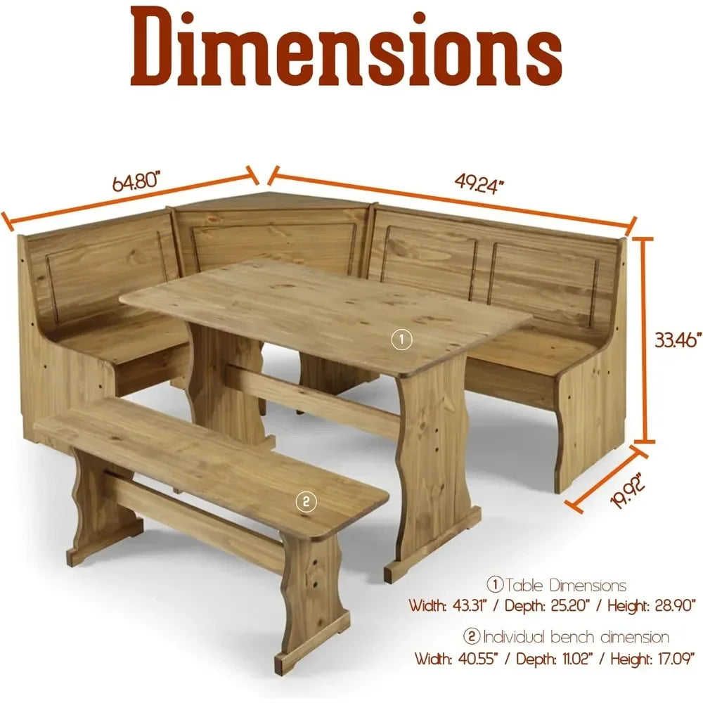 Farmhouse Table and Bench Dining Set