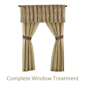 Faux Silk Comforter Jacquard Paisley  Matching Curtains