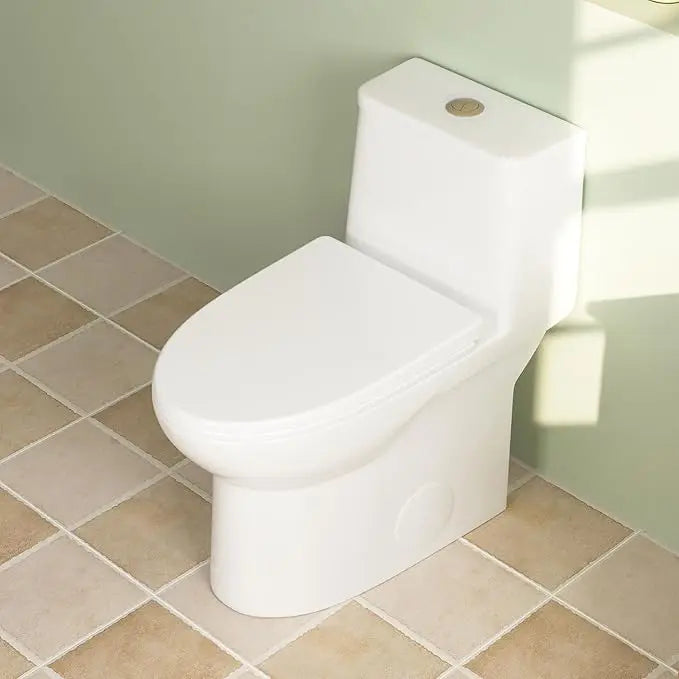 Elongated One Piece Toilet with High Efficient Flush