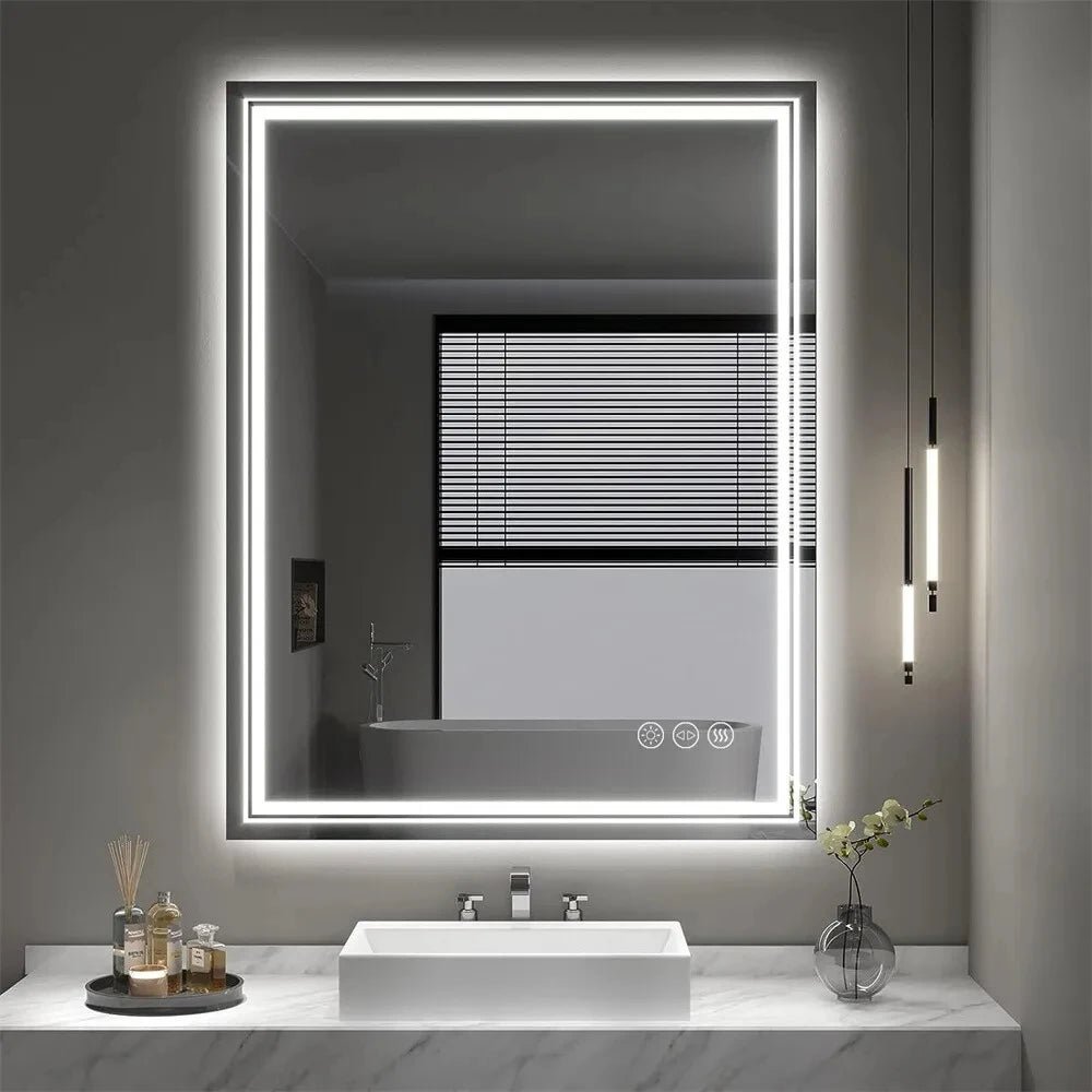 Front Backlit Dimmable LED Mirror HD Anti-fog