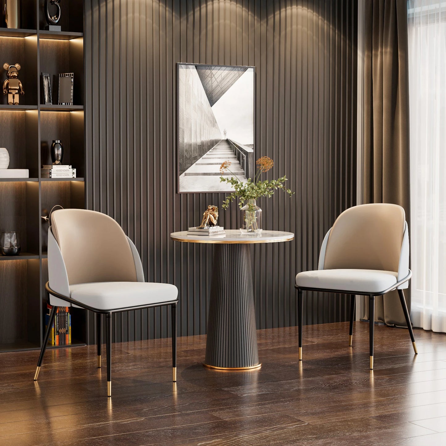 Faux Leather Dining Chairs Set Of 2