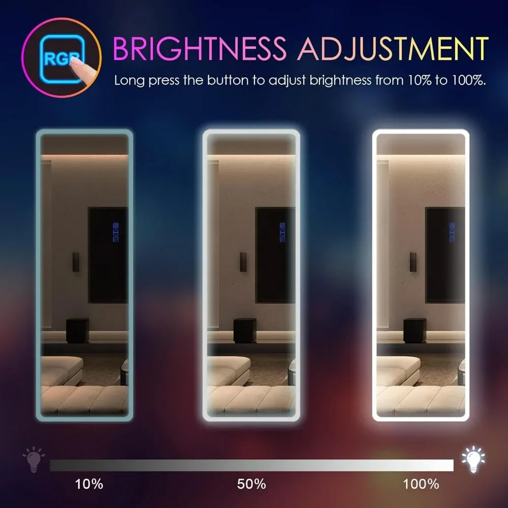 Full Length Colored LED Adjustable Mirror