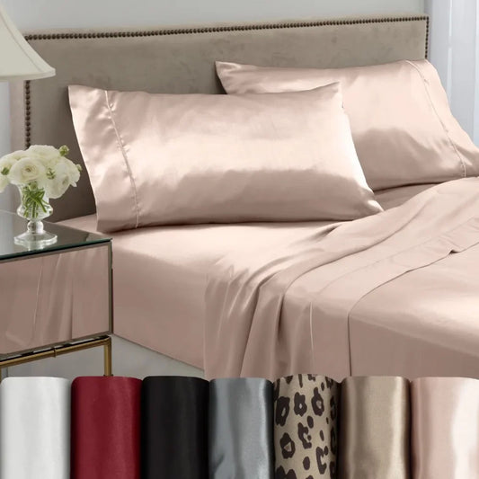 4PC Martex Satin Silk Full Sheet Set