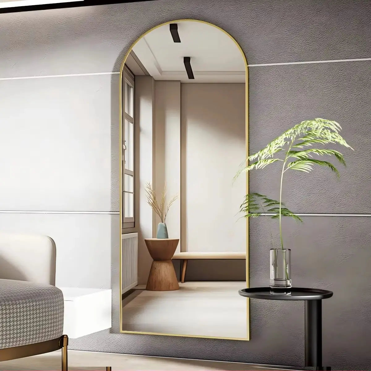 Arched Full Length 71"x26" Floor Mirror