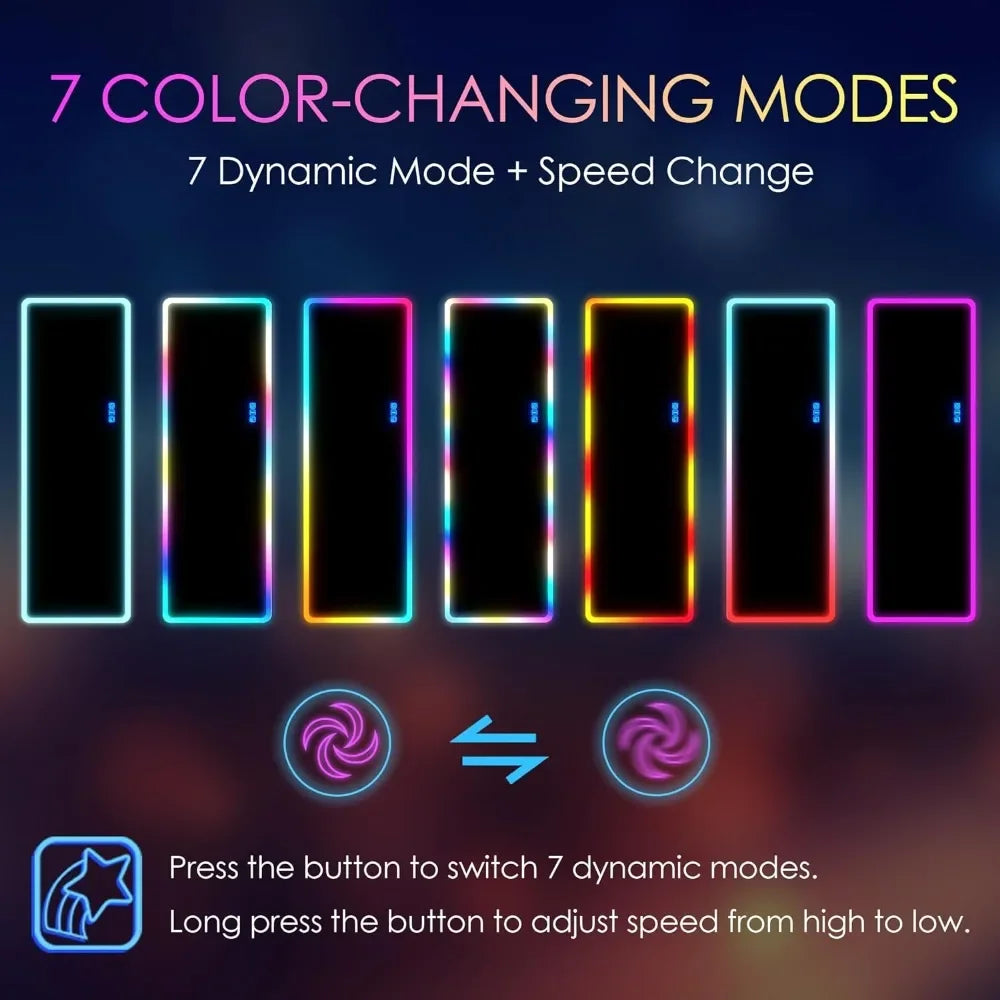 Full Length Colored LED Adjustable Mirror