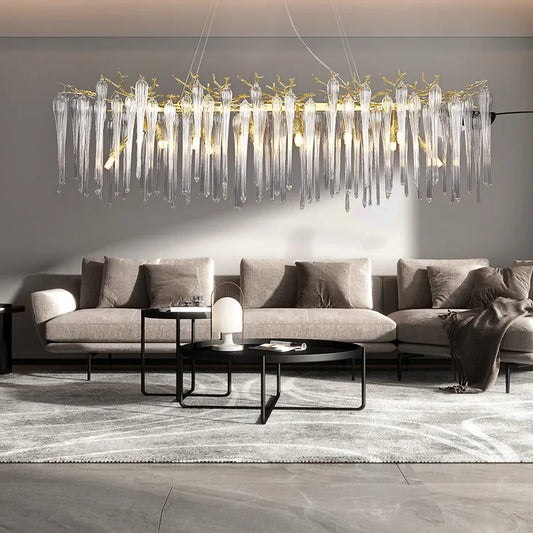 Nordic Column Crystal Chandelier Lighting For Living Room