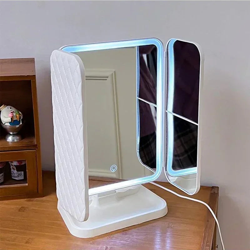 Trifold Makeup Mirror With LED Lights