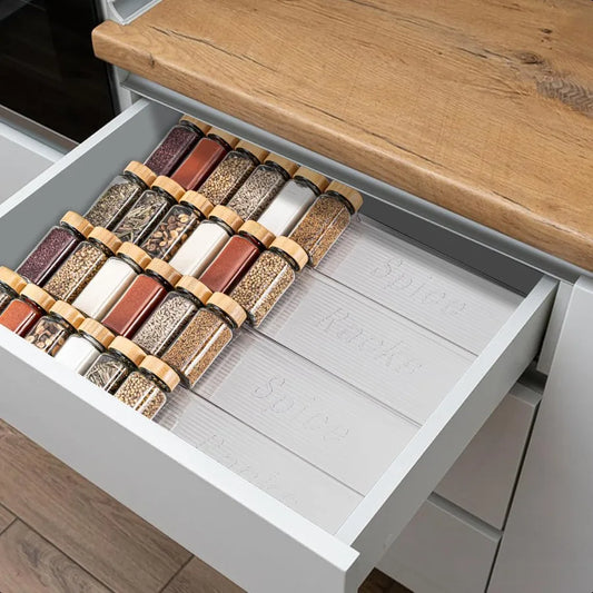 Clear Spice Rack Tray for Drawer Expandable