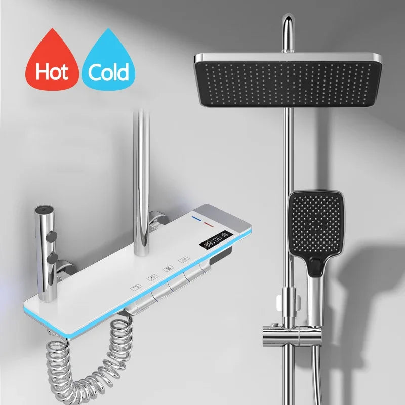 Luxury Shower Piano Key Smart Digital Display