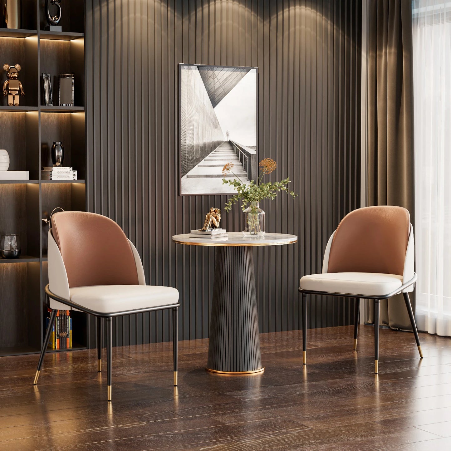 Faux Leather Dining Chairs Set Of 2