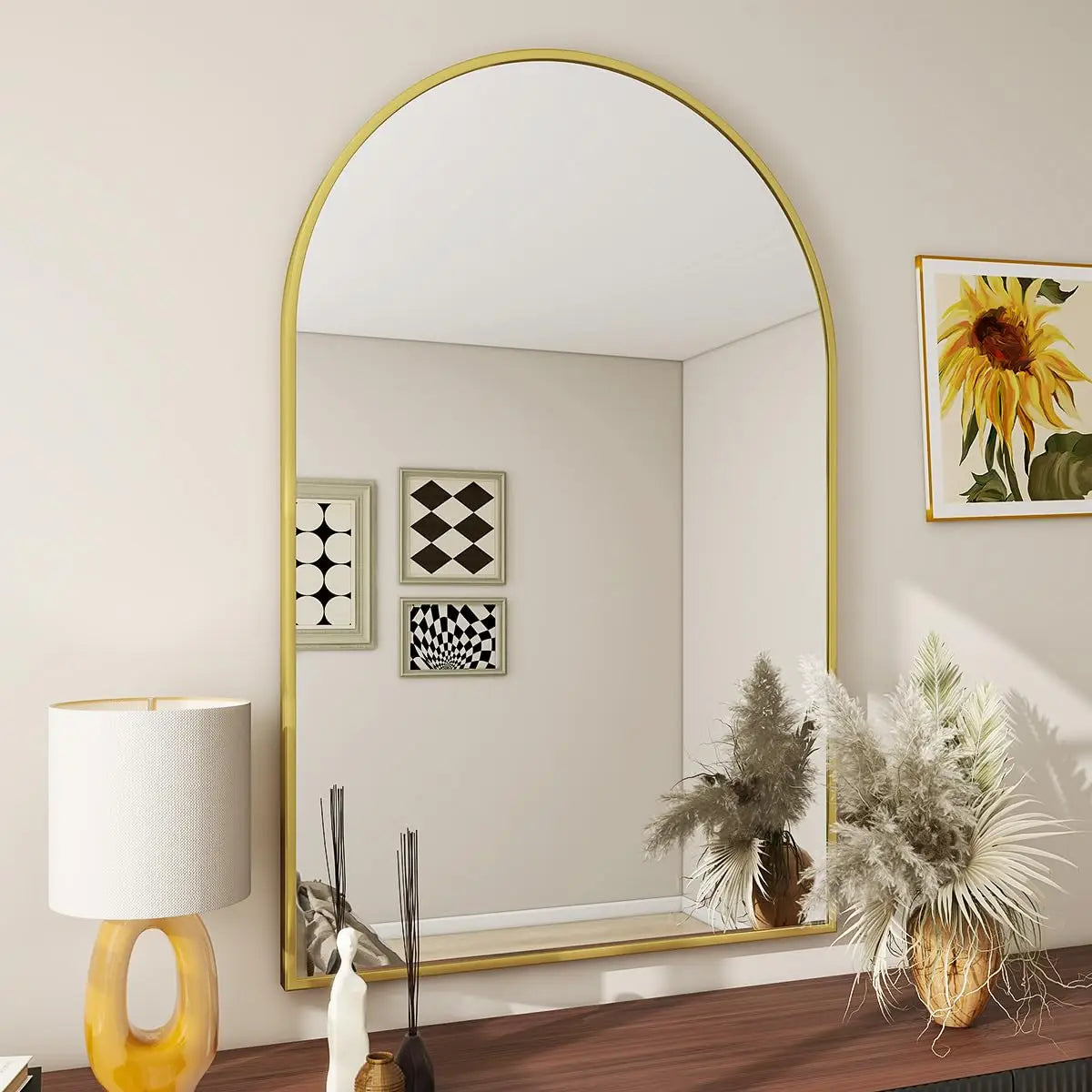 26 x38  Arch Bathroom Vanity Wall Mirror Metal Frame