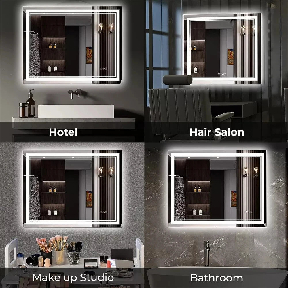 Front Backlit Dimmable LED Mirror HD Anti-fog