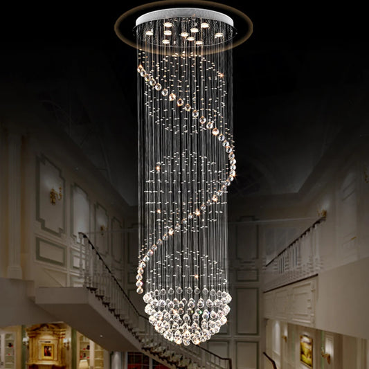 LED Spiral Ball Raindrop Chandelier Light Fixture