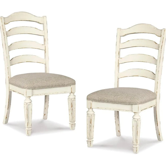 Dining Room Upholstered Chair 2 Count, Antique White