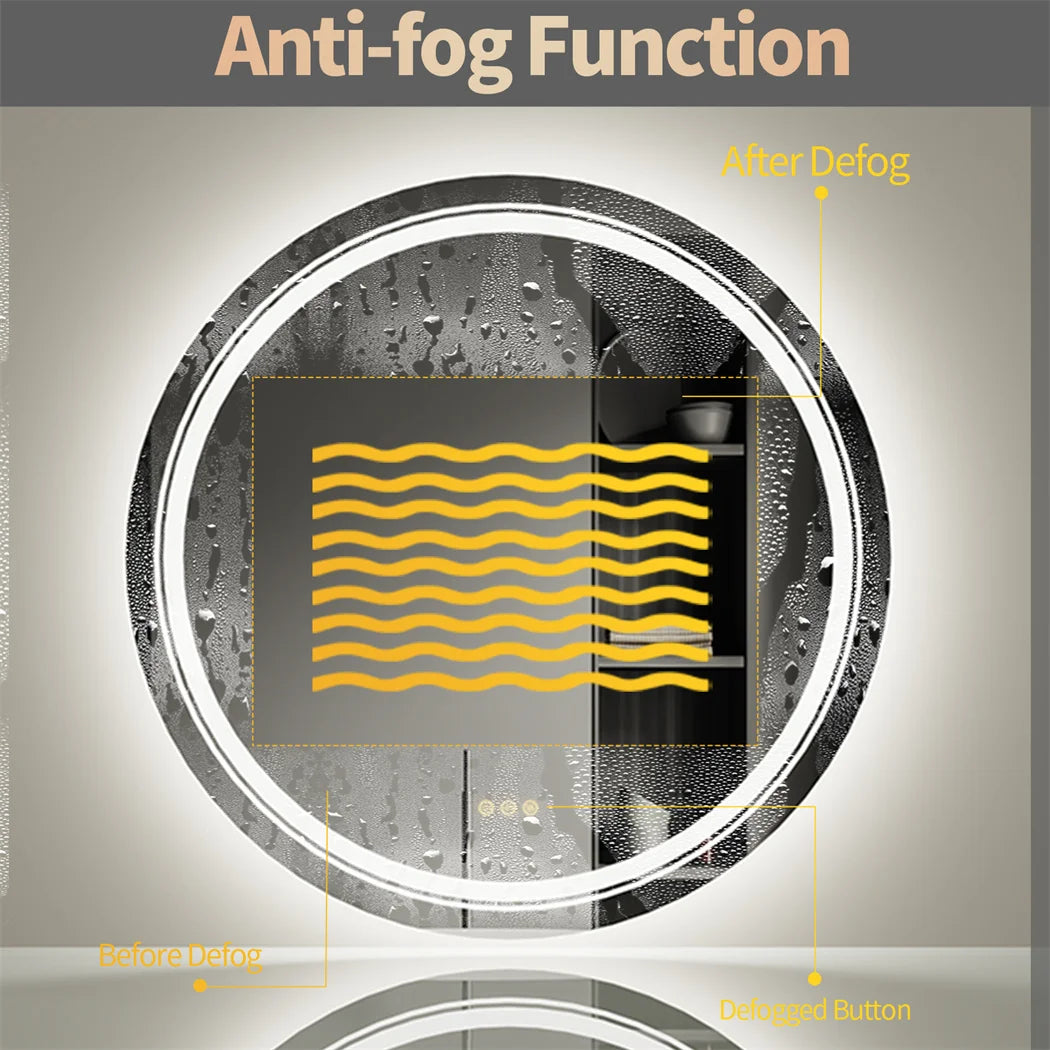 Smart Illuminate LED Round Waterproof Fogless Mirror