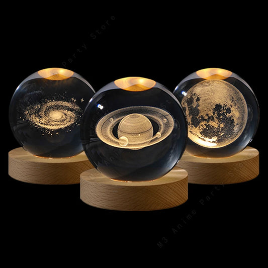 Bedside Glowing Galaxy  Saturn Planets Moon Lamp